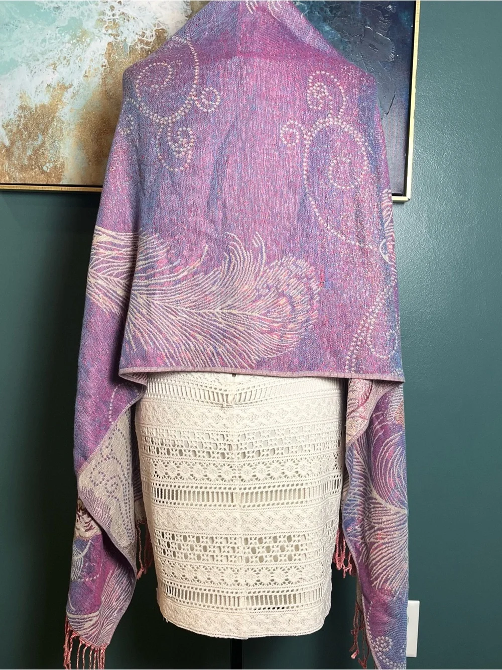 Expressions Multicolor Purple and Pink Woven Scarf